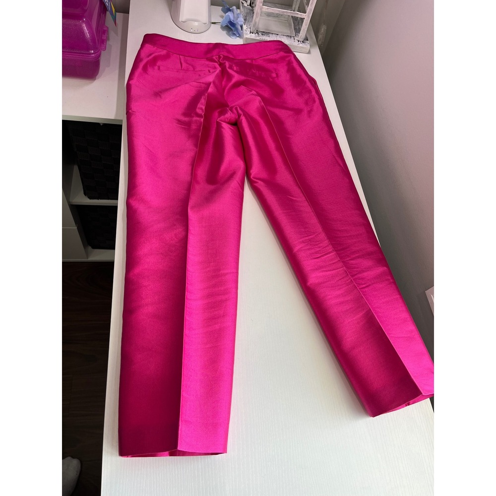 Vineyard Vines Womens Hot Pink Satin Straight Leg Dress Pants Size 2 Fuchsia - Picture 7 of 9